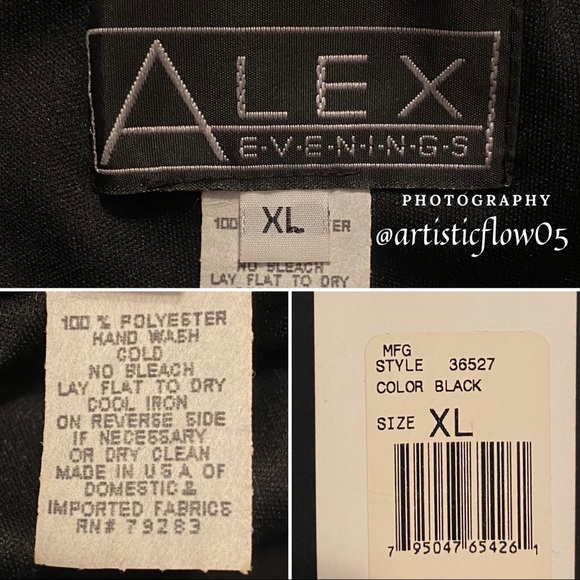 NEW! Alex Evenings Long Flowing Black Skirt - Picture 3 of 5